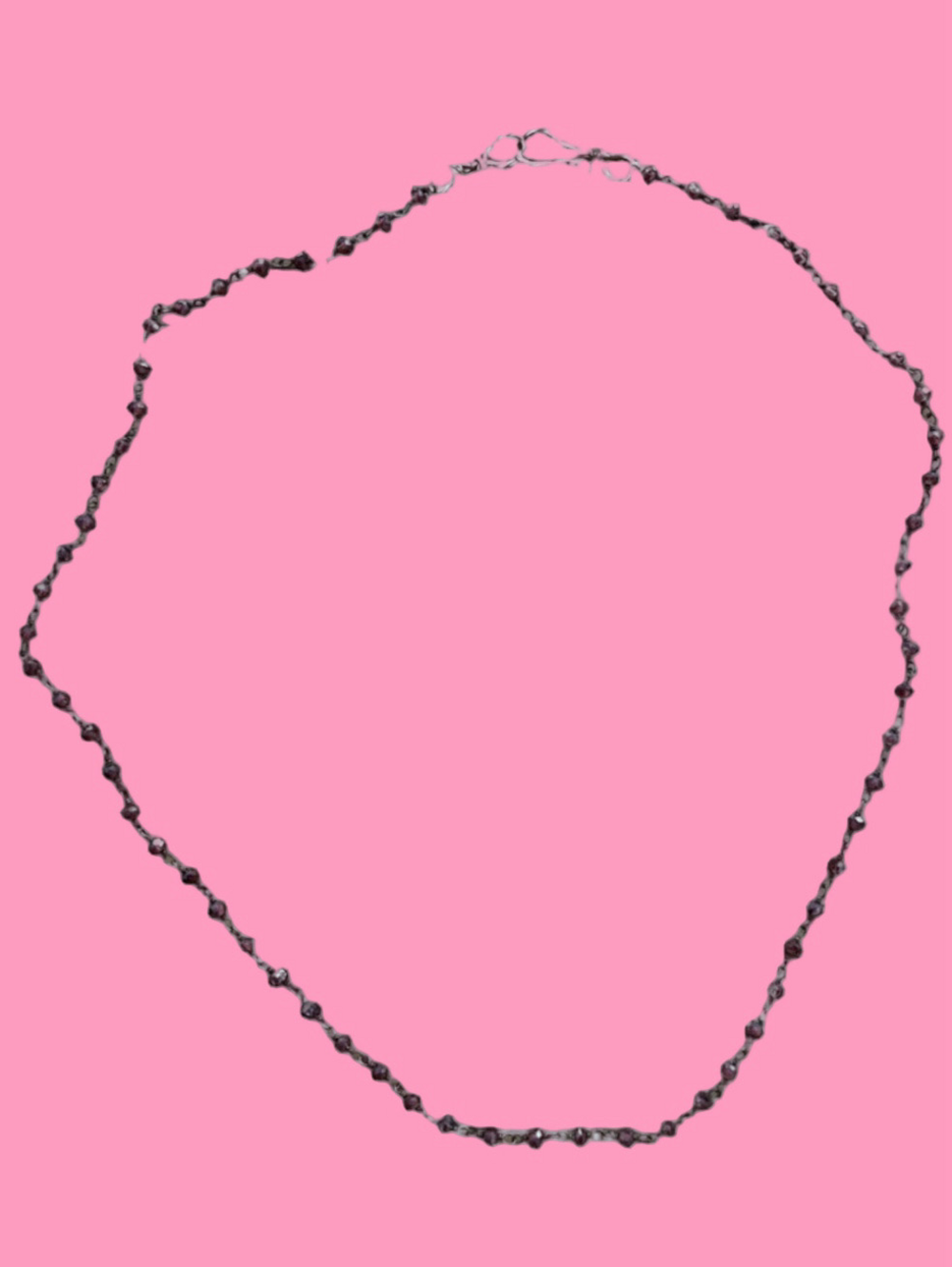 Delicate Garnet Beaded Necklace - Unbranded